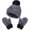Navy Blue, variant on Yoyauz Kids Children Winter Warm Knit Mittens Gloves Beanie Pompom Hat Set