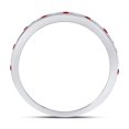 thumbnail image 4 of 10kt White Gold Womens Round Ruby Diamond Single Row Stackable Band Ring 1/3 Cttw, 4 of 4