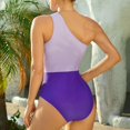 thumbnail image 5 of Elainilye Fashion Womens One Piece Swimsuit Color Matching Sexy One-Shoulder Swimsuit Beachwear One Piece Bathing Suit,Purple, 5 of 6