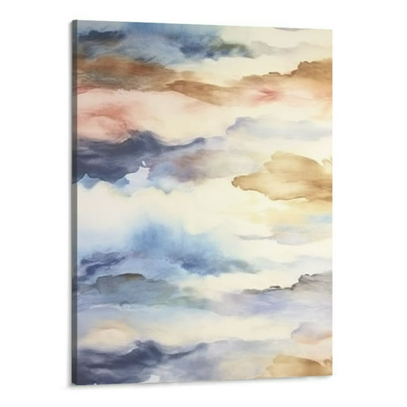 Shiartex Abstract Wall Art, Blue & Tan 16x20 Inch