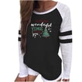 thumbnail image 2 of Azrian Womens Tops,Women's Fashion Printed Loose T-shirt Long Sleeves Blouse Round Neck Casual Tops, 2 of 5