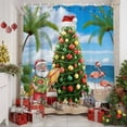 thumbnail image 3 of Blue Coastal Christmas Shower Curtain, Summer Beach Xmas Tree Santa Waterproof Fabric Shower Curtains with 12 Hooks, Bathroom Curtain Set for Bathroom Accessories Decor, 60 x 72 Inches, 3 of 9