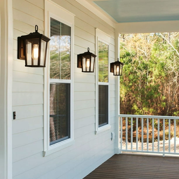 Outdoor Wall Lantern Exterior Porch Light Fixtures With Glass Shades For Patio Garden Garage Front Door Com Outdoor Wall Lantern Exterior Porch, Outdoor Porch Light Fixtures