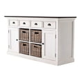 thumbnail image 2 of NovaSolo Halifax Accent Mahogany Wood Buffet with 4 Basket Set in White, 2 of 2