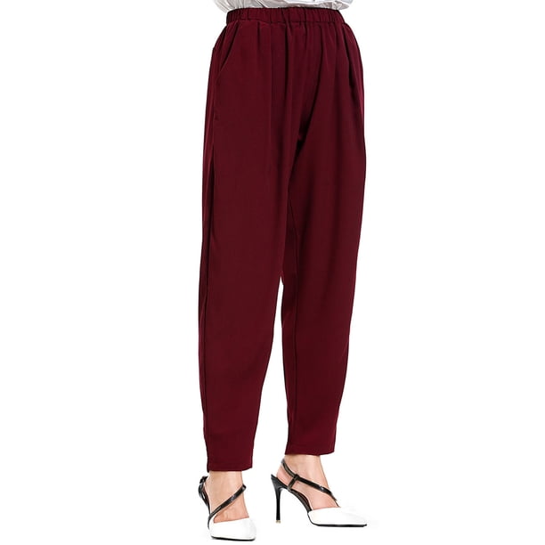 Pincandy Women's High Waist Casual Harem Pants, Pockets, Loose Fit, Daily & Party Wear