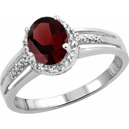 JewelersClub 1.60 Carat Garnet Gemstone and Accent White Diamond Ring