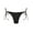 Black, variant on Women's Black Tie Side Thong Bikini Bottom Adjustable Brazilian Bathing Suits for Women Size Medium