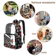 thumbnail image 5 of SEANATIVE 17 Inch PVC Clear Backpack for Kids Heavy Duty Transparent Bookbag See Through School Daypack Students Laptop Backpacks for Girls Boys, Floral Cat Colorful Daisy Black, 5 of 7