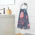 thumbnail image 3 of Yayeee 2 Pack Hand Towels for Bathroom 100% Cotton 16" x 28" Soft Absorbent Kitchen Towel, Red Jellyfish, 3 of 7