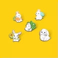 thumbnail image 5 of EOEMY Cute Cartoon Flower Rabbit Brooches Lapel Pin Enamel Pins Badge Brooch Gifts Lot-5, 5 of 9