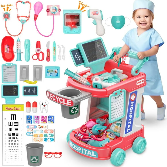 Juego de juguetes Aowjoy de Doctor Kit para niños, simulando una estación médica