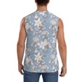 thumbnail image 4 of Haiem Men's Lily Flower Print Tank Tops Summer Sleeveless Cut Off Workout T-Shirts Fitness Vest Athletic Undershirts-3X-Large, 4 of 8