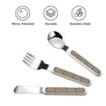 thumbnail image 3 of Zufioo Leopard Print-2 Print Children's Knife, Fork and Spoon Three-Piece Set, Toddler Safety Cutlery with Outer Box Suitable for Home and Kindergarten Use, 3 of 8