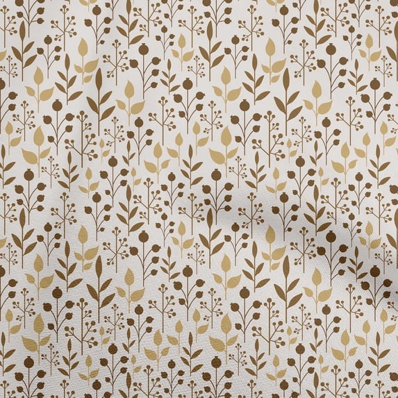 oneOone Silk Tabby Brown Fabric Leaves Fabric For Sewing Printed Craft Fabric By The Yard 42 Inch Wide
