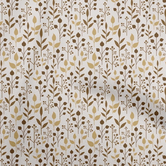 oneOone Viscose Jersey Brown Fabric Leaves Fabric For Sewing Printed Craft Fabric By The Yard 60 Inch Wide