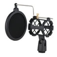 thumbnail image 1 of Filter Plastic Microphone Shock Mount Anti-vibration Mic Holder Stand with Pop Filter Universal Screw Adapter for Diameter 2cm-4cm Thin Condenser Microphone, 1 of 7