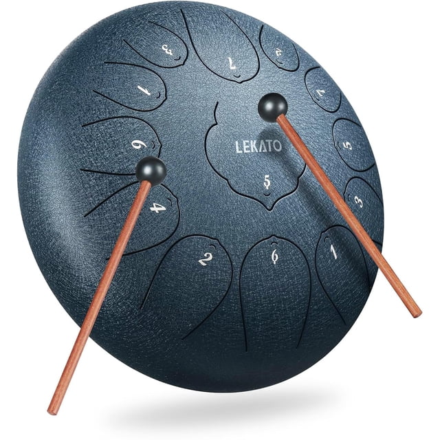 Tambor de acero LEKATO de 12 pulgadas y 13 tonos para meditación