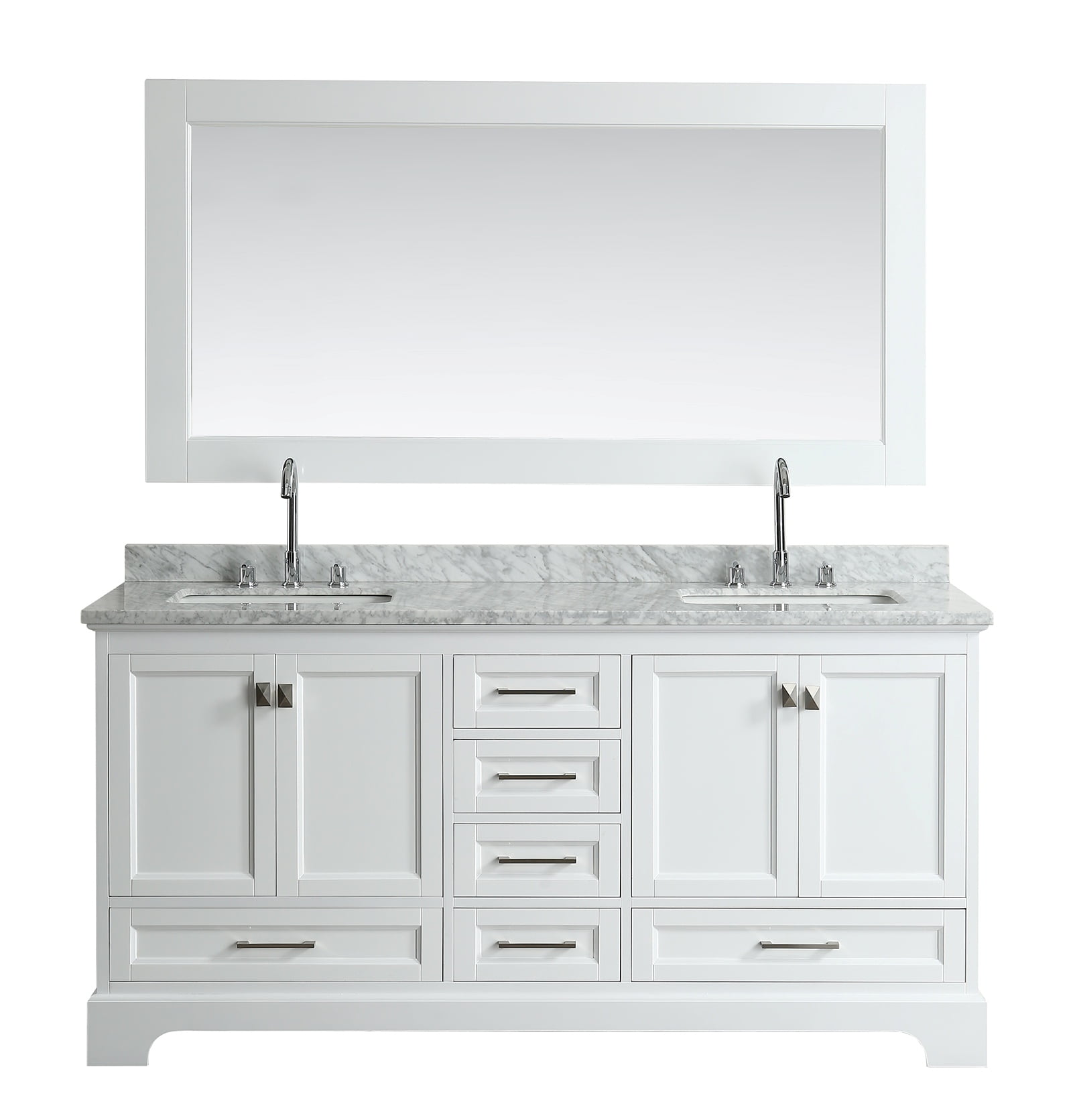Design Element Omega 72 Double Sink Bathroom Vanity Set In White With Carrara Marble Top Walmartcom Walmartcom Design Element Omega 72 Double Sink Bathroom Vanity Set In White With Carrara Marble Top Walmartcom Walmartcom
