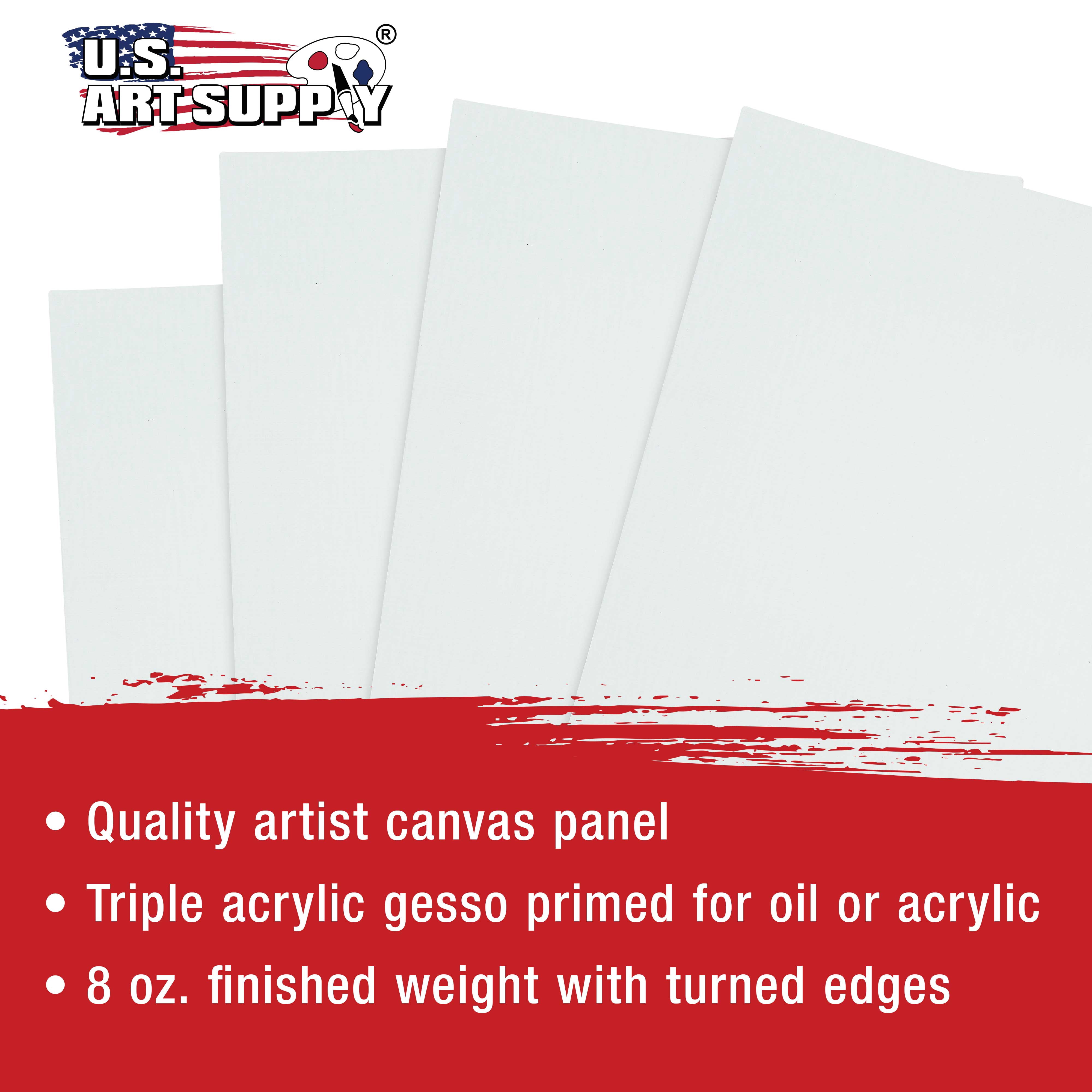 U.S. Art Supply 16 X 20 inch Professional Artist Quality Acid Free Canvas Panel Boards for Painting (Pack of 4)