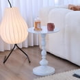Elegant Vintage Round Side Table With Roman Columns - Sturdy