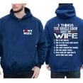 thumbnail image 3 of Men's Hoodie, “5 Things You Should Know About My Wife” Funny Double-Sided Pullover, Gift from Wife to Husband, Streetwear Style Hooded Sweatshirt, Sizes S–5XL, 3 of 7