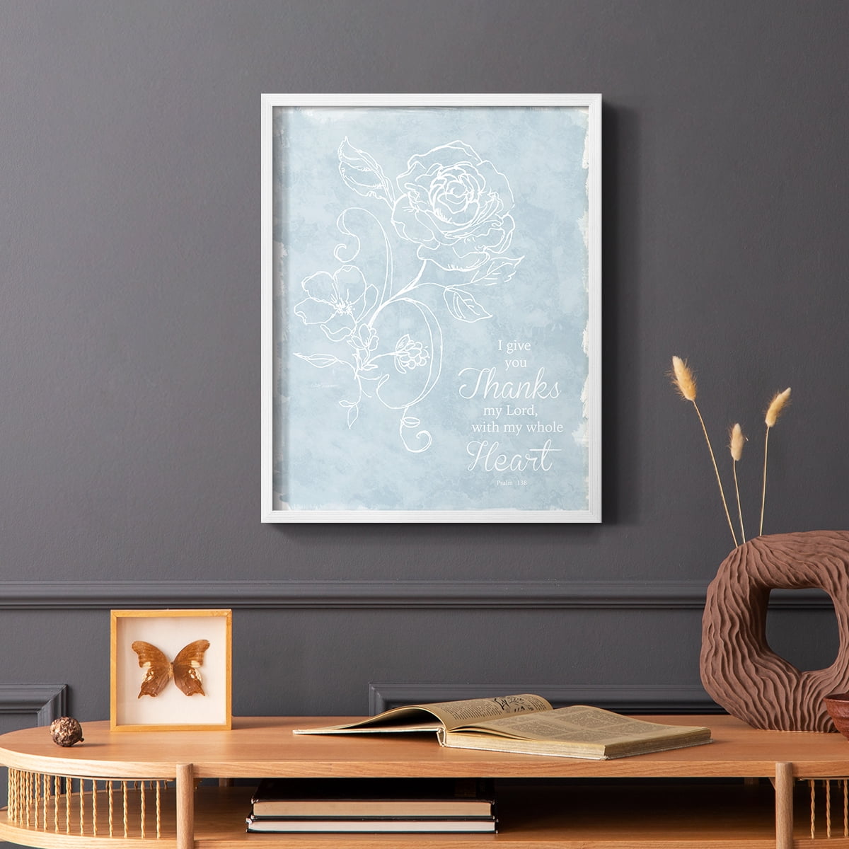 Whole Heart Framed Print in White Solid Wood 8 x 10 Framed Print
