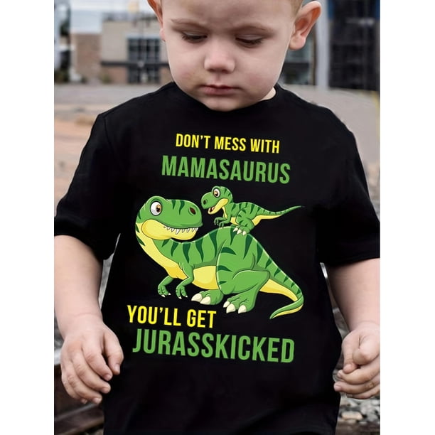 Camisetas con estampado de dinosaurios de dibujos animados para niños: ¡ropa de verano fresca, ligera y cómoda!