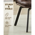 thumbnail image 6 of Sailvan Set of 4 Upholstered Dining Chairs, Swivel PU Leather  Kitchen Chairs with Backrest and Metal Legs, Double Layer Foam Dinner Table Chair for Living Room, Brown, 6 of 10