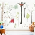 thumbnail image 1 of Mural de decoración de fondo de TV, pegatinas de pared de animales de estilo nórdico grande para niños, árbol de dibujos animados, bosque, niños, habitación de bebé, póster adhesivo Adepaton 2022086-1, 1 of 6