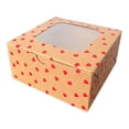 thumbnail image 1 of Caja para pasteles - Paquete 50 piezas, Color Kraft, Diseño Corazones, con Ventana de Acetato., 1 of 4