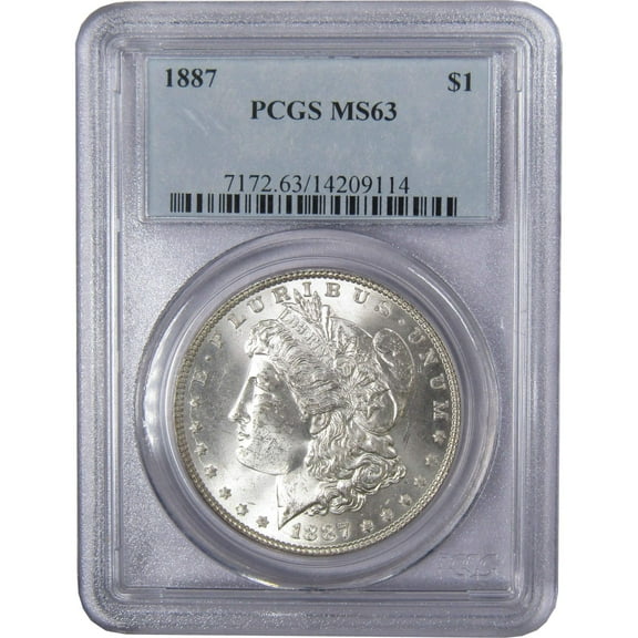 1887 Morgan Dollar MS 63 PCGS Silver Uncirculated $1 Coin