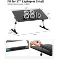 thumbnail image 5 of Leather Laptop Bed Tray Table, Adjustable Laptop Stand with Removable Stopper, Portable Lap Desks with Foldable Legs, Notebook Stand Breakfast Reading Desk for Sofa Couch(Large,Black), 5 of 5