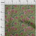 thumbnail image 1 of oneOone Silk Tabby Fabric Leaves & Floral Block Decor Fabric Printed BTY 42 Inch Wide, 1 of 4