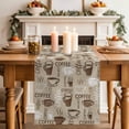thumbnail image 2 of Coffee Table Runner 36 Inches, Beige Farmhouse Retro Beans Latte Tea Cup Funny Bed Runner Dresser Scarves Tabletop for Indoor Outdoor Parties/Ceremony/Banquet, 13"x 36", 2 of 8