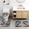 thumbnail image 5 of 4PCS/Set Vintage USA Flag Western Texas Star Shower Curtain set, Primitive Rustic Country Farmhouse Beige Wood Board Patriotic Bathroom Decor, Non-slip Bath Rugs Toilet Carpet, Berry Wreath, 5 of 7