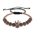 thumbnail image 2 of EOEMY Luxury Micro Pave Cz Ball & Crown Braided Copper Bead Men'S Bracelets Jewelry-1268-A4, 2 of 3