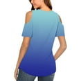 thumbnail image 6 of Raeneomay Off Shoulder Tops for Women Women Summer Sexy T-Shirt Cold Shoulder Pullover Blouse V-Neck Short Sleeve Solid Tops, 6 of 6