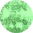 thumbnail image 1 of Ahgly Company Indoor Round Abstract Emerald Green Modern Area Rugs, 6' Round, 1 of 4