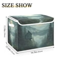 thumbnail image 5 of Yayeee Collapsible Cube Storage Bin with Lid Fabric Closet Decorative Basket with Handles, Forest House, 5 of 7
