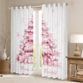 thumbnail image 2 of Manfei Kawaii Christmas Tree Blackout Curtains Set of 2 (52x84 Each), Pink Cartoon Snowflake Window Curtains, Cute Princess Style Curtains and Drapes, Window Curtains Bedroom Decor, 2 of 6