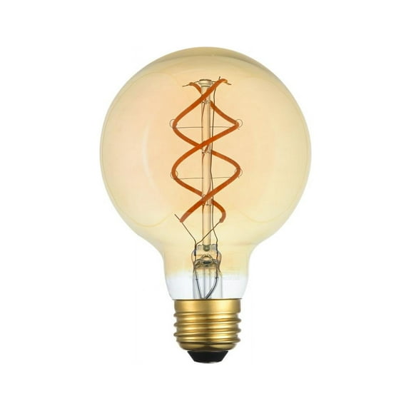 LED Decorative Helix vertical 2000K nostaligic filament 6 watts 300 lumens amber tint G25 light bulb