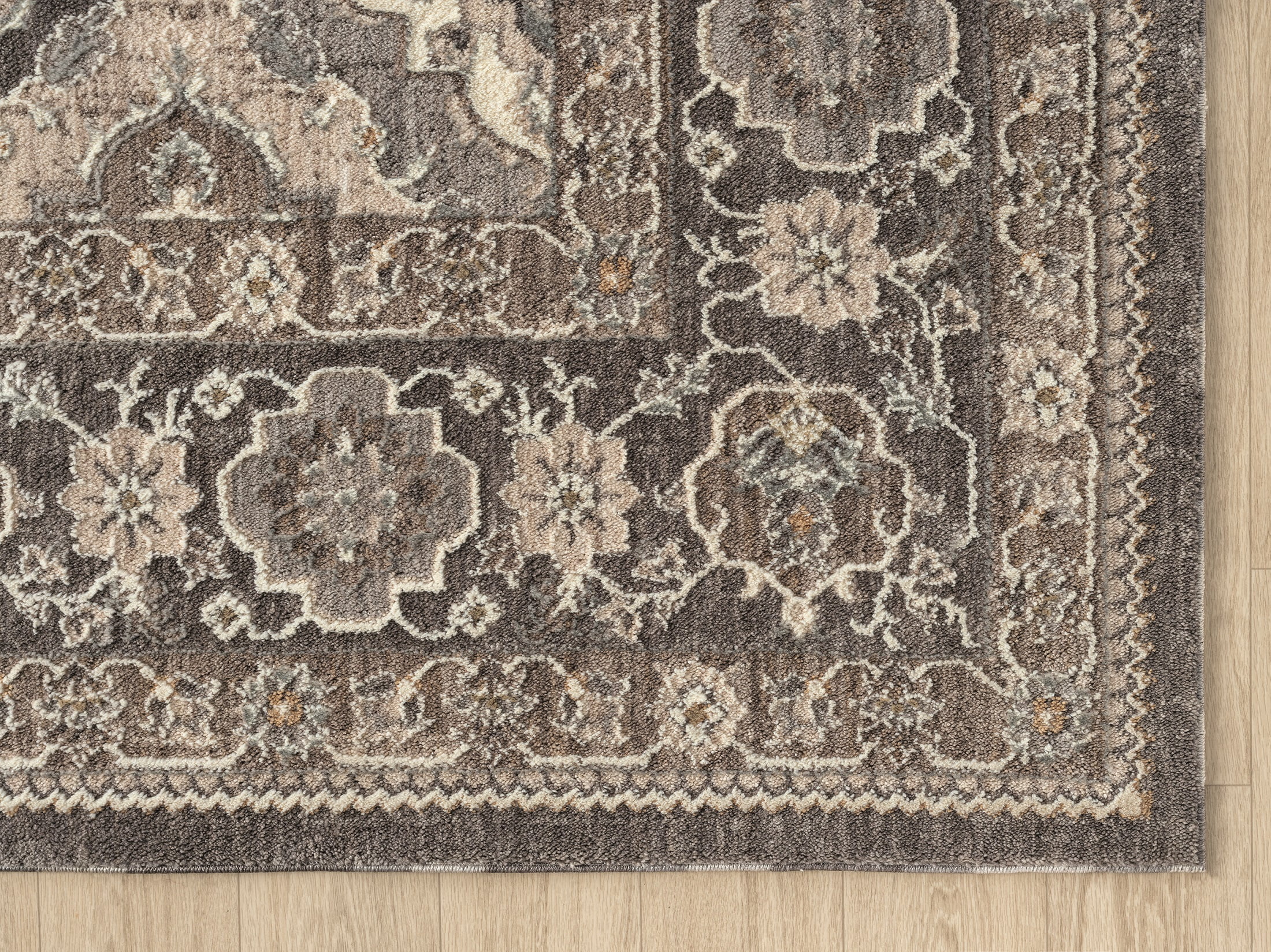 United Weavers Utopia Easton Oriental Border Round Rug, Grey, 7'11" x 7'11"