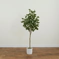 thumbnail image 7 of Nearly Natural 6ft. Artificial Eucalyptus Tree with White Decorative Planter, Green, 7 of 7