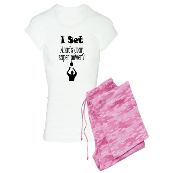 CafePress - I Set (Volleyball) What'S Your Super Power? Pajama - Women's Light Pajamas