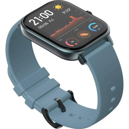 Amazfit - GTS Smartwatch 42mm Aluminum - Steel Blue With Silicone Band