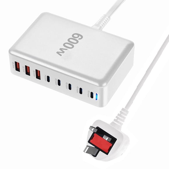 Chargeur Rapide Universel 600W PD avec Base et Cordon pour Téléphones Tablettes Ordinateurs Portables