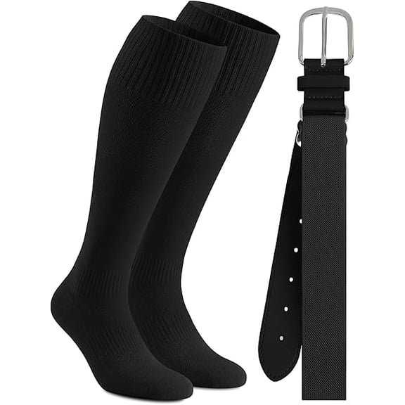 Eryueer Baseball Socks and Belt Combo Youth Boys Adjustable Softball Football Socks and Elastic Baseball Belts for Boys Girls