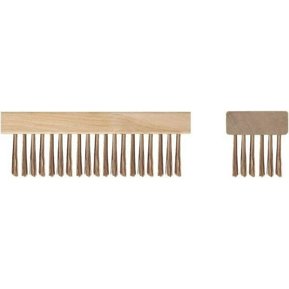 Ampco - 19 Rows x 6 Columns Bronze Scratch Brush - 2-1/2" Brush Width, 7-1/2" OAL, 1-3/4" Trim Length (4 Pack)