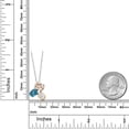 thumbnail image 4 of 925 Silver and 10K Yellow Gold Peach Morganite London Blue Topaz and White Moissanite Pendant Necklace for Women (2.50 Cttw, Oval 8X6MM, 7X5MM and 6X4MM,  October Birthstone, with 18 inch Chain), 4 of 4