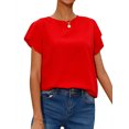 thumbnail image 1 of T-shirt Uni à Manches Courtes avec Découpe au Dos pour Femmes, 1 of 5